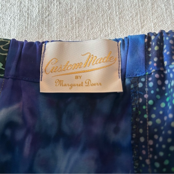 Handmade Asymmetrical Blue Green Fit Flare Fairycore Patchwork Midi Skirt Size M - Picture 10 of 12